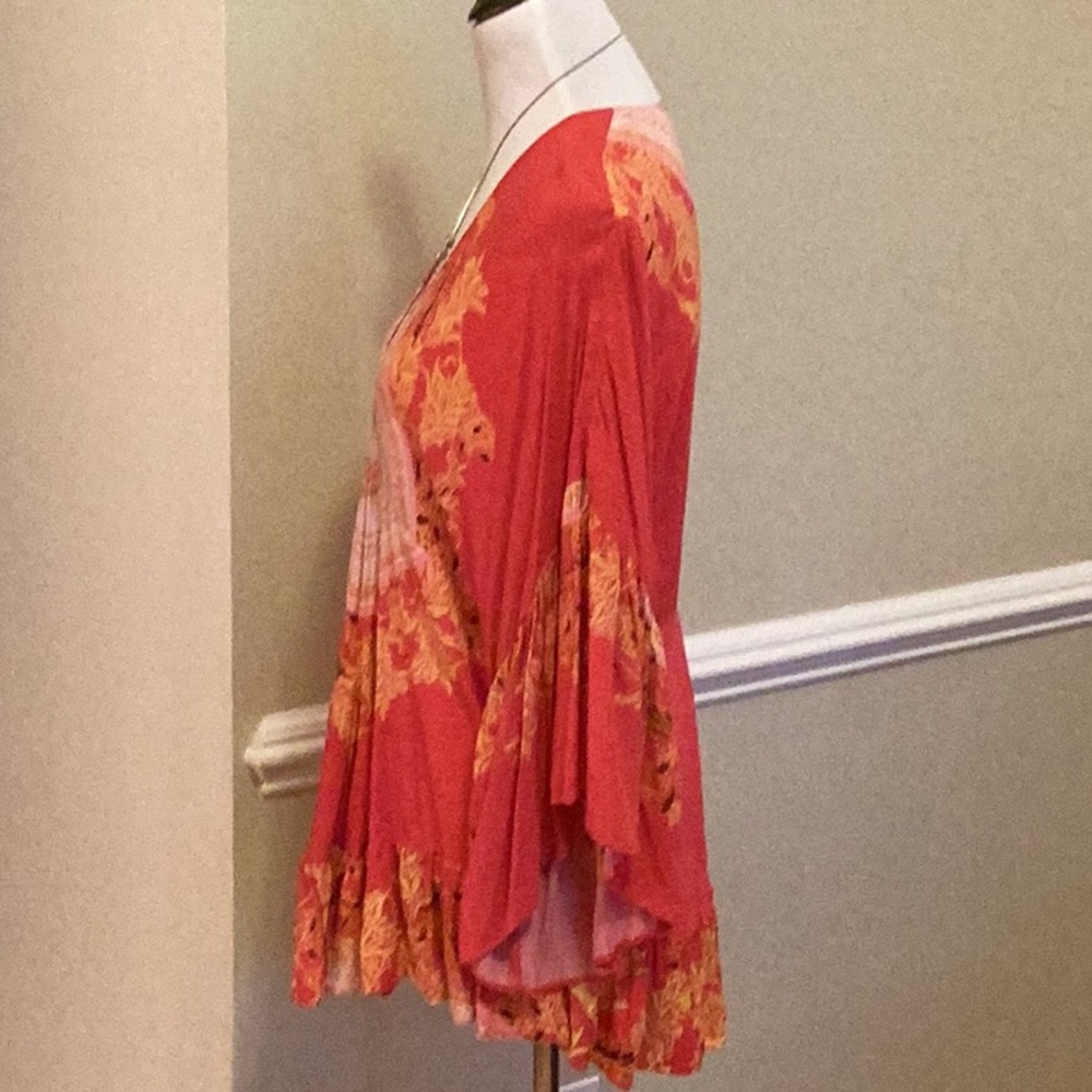 Free People Red and White Floral Tunic - Picture 6 of 13